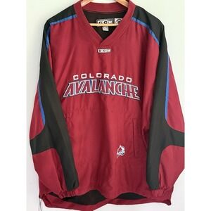CCM NHL Windbreaker Colorado Avalanche Maroon Satin Jacket Sz XL